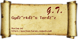 Györkös Teréz névjegykártya